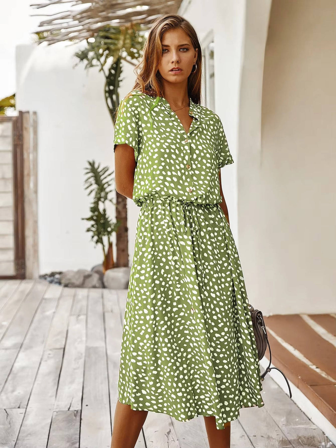 Linnet - Printed Tie Waist Midi Dress