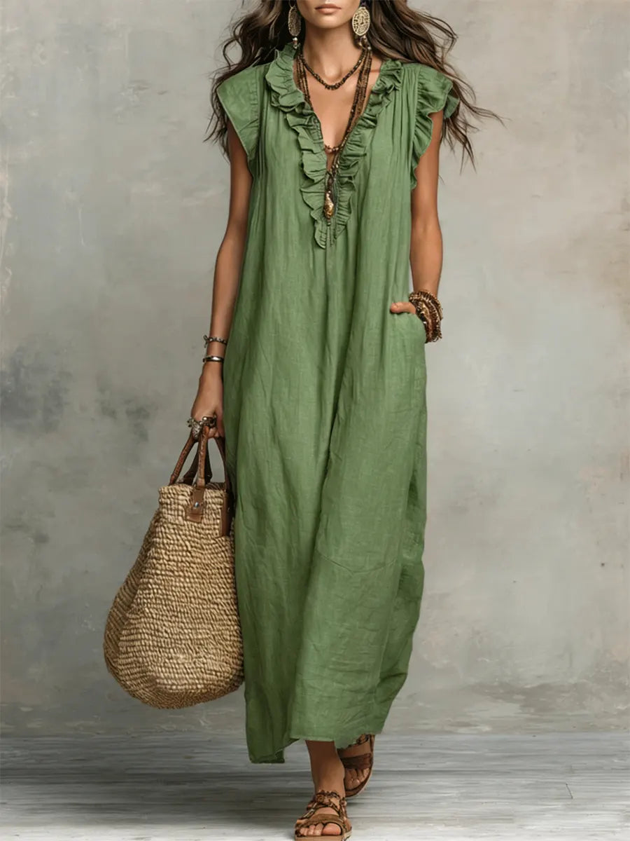Ivara - Premium Linen Maxi Dress