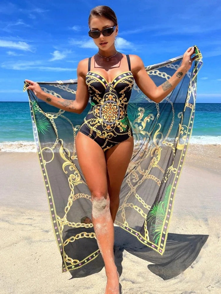 Diana - Sculpting Push-Up One-Piece Swimsuit & Cover-Up Set