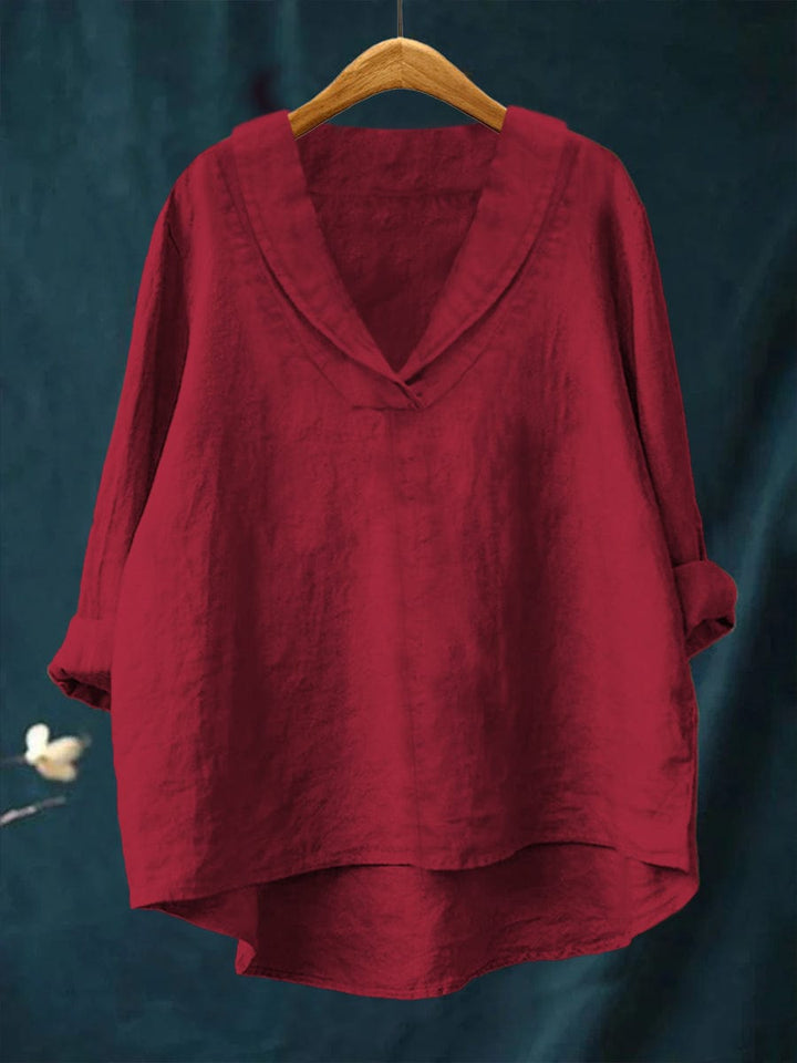 Bellissea - Elegant Draped V-Neck Blouse