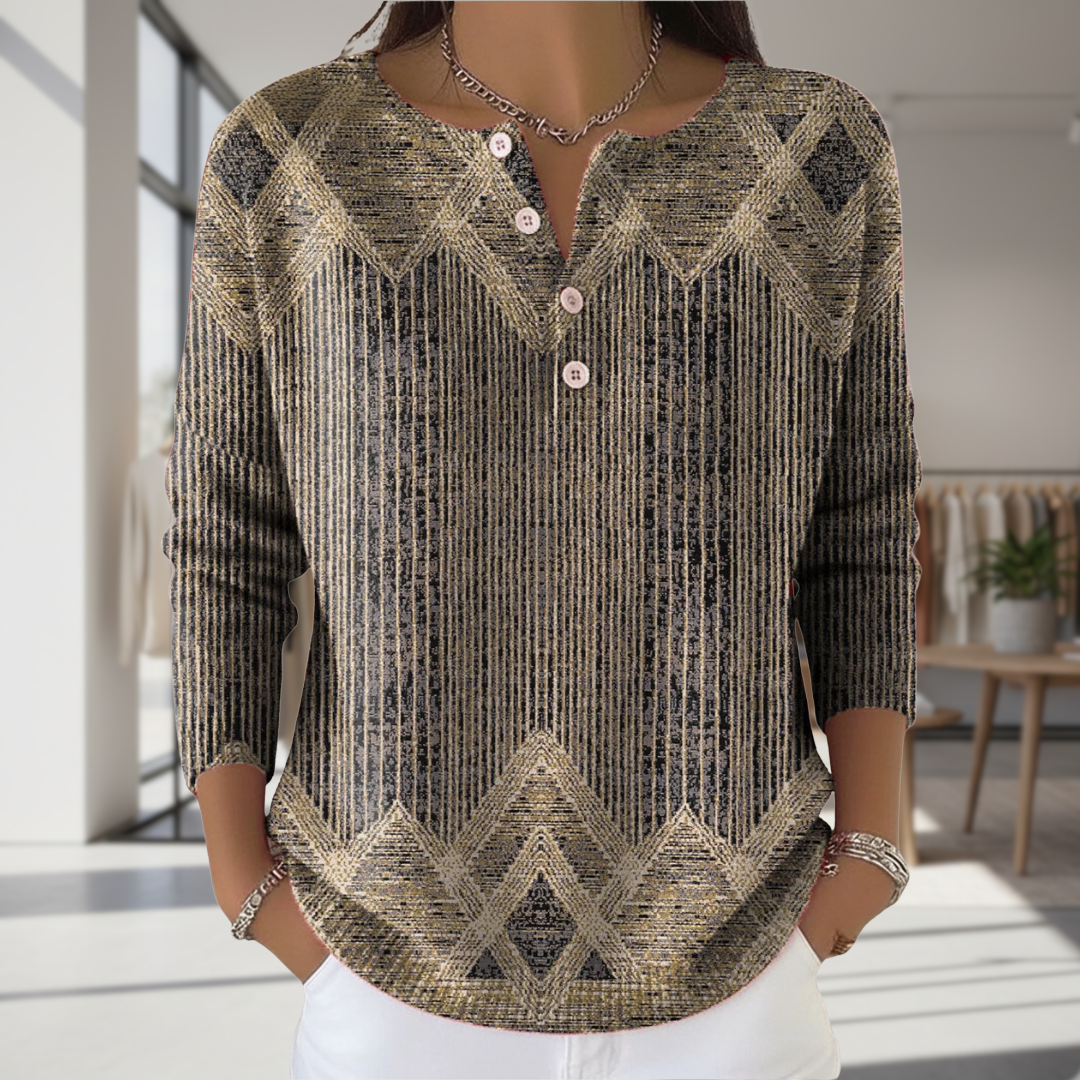 Zayarie - Soft-Touch Striped Long Sleeve T-Shirt