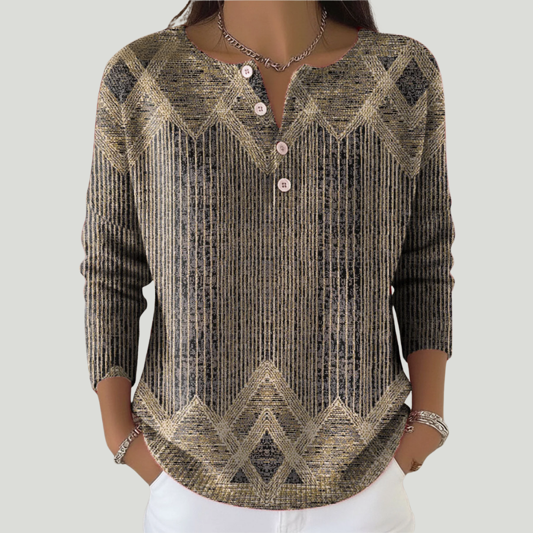 Zayarie - Soft-Touch Striped Long Sleeve T-Shirt