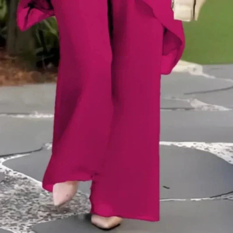 Noretta - Draped Wide-Leg Trouser Set
