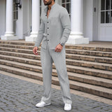 Blake - Textured Waffle Shirt & Trousers Set