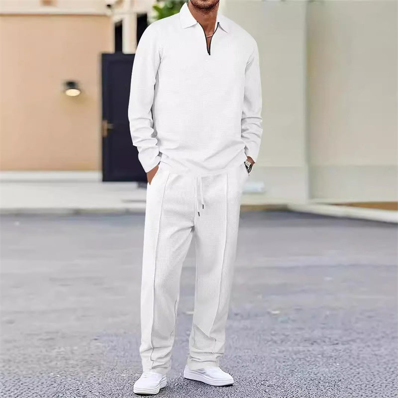 Vexar - Soft Touch Waffle Knit Quarter Zip Lounge Set