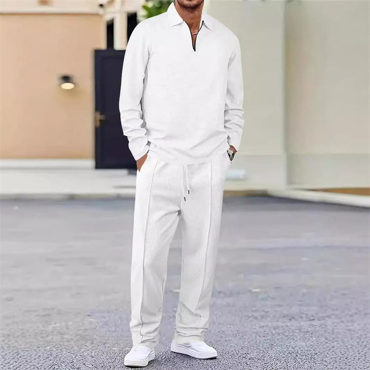 Vexar - Soft Touch Waffle Knit Quarter Zip Lounge Set