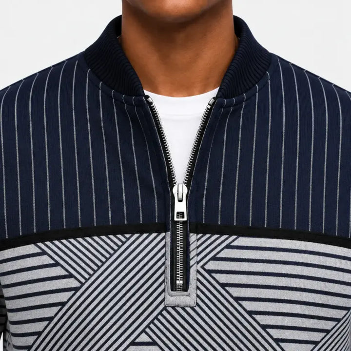 Ifan - Geometric Half Zip Jumper