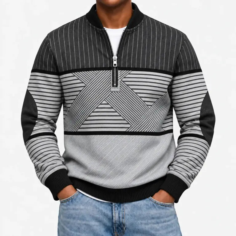 Ifan - Geometric Half Zip Jumper