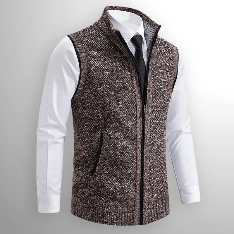 Flossie - Layered Zip-Front Knitted Gilet