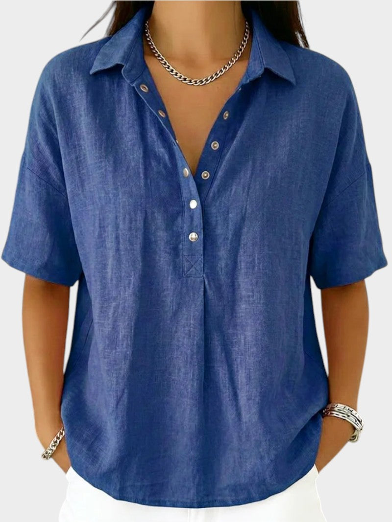 Alaira - Soft-Touch V-Neck Blouse