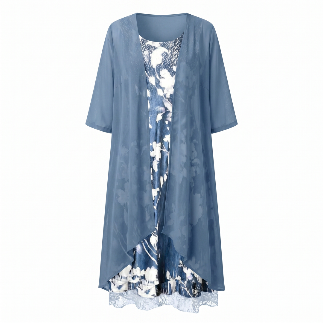 Delavelle - Elegant Layered Midi Dress Set